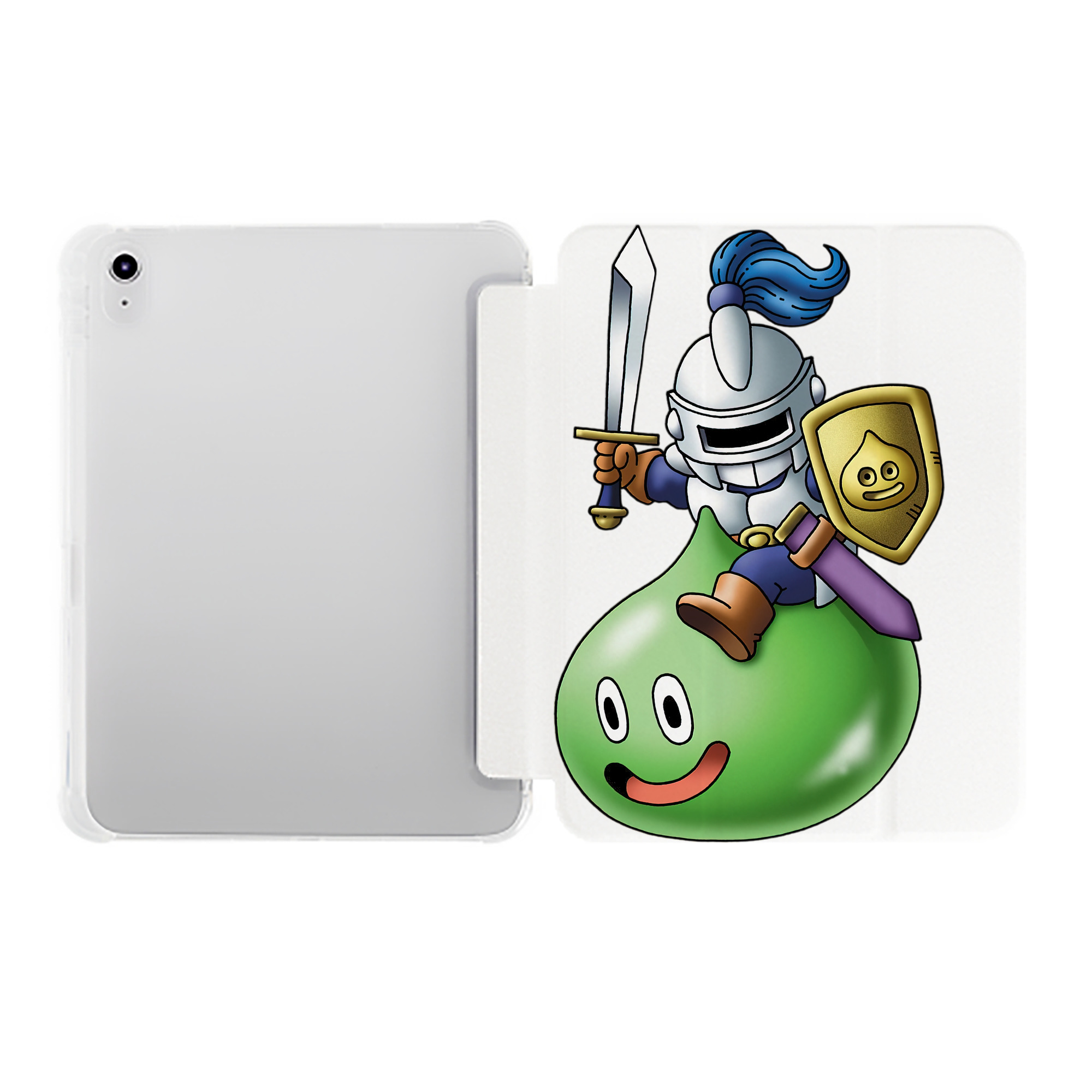 （画像用） ドラゴンクエスト Doragon Kuesuto Dragon Quest IPad ケース ペン収納付き 三つ折りスタンド PUレザー×シリコン 対応機種9.5/10.5/10.9インチ